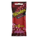 Preservativo Lubrificado Morango Blowtex Pacote 6 Unidades