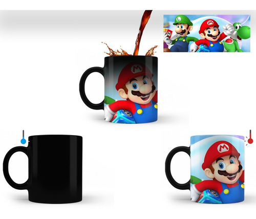 Caneca Mágica Mario Bross, Luigi E Yoshi - Mod 4