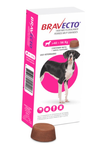 Bravecto Tab 40 A 56 Kg (fucsia)