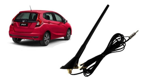 Antena Amplificada Base + Haste + Cabo Honda Fit 2018 2019