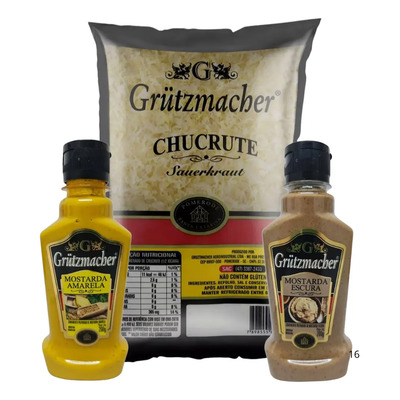 Kit 3 X Grutzmacher Mostarda Amarela + Escura + Chucrute | MercadoLivre