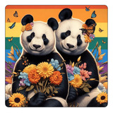 Mousepad Oso Panda Gay Pride Orgullo Bandera Flor