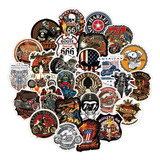 Harley Davidson 50 Calcomanias Stickers Contra Agua Motos