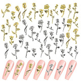 Qxuji 3d Rose Nail Art Charms, Flores Rose Buds Nail Art Acc