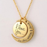 Collar Y Dije I Love You Acero Inoxidable Regalo Para Novia 