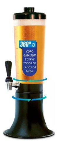 Torre De Chopp Doutor Beer 3,5l Com Copo Giratório 360 Graus