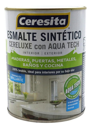 Esmalte Sintetico Ceresita Aqua Tech 1/4 Galon