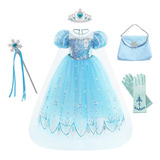 Vestido De Princesa Frozen Para Niña  Fiesta  Cosplay  Elsa