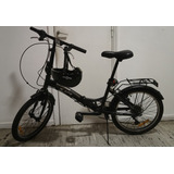 Bicicleta Spx Plegable Negro 20 Casco + Candado De Seguridad