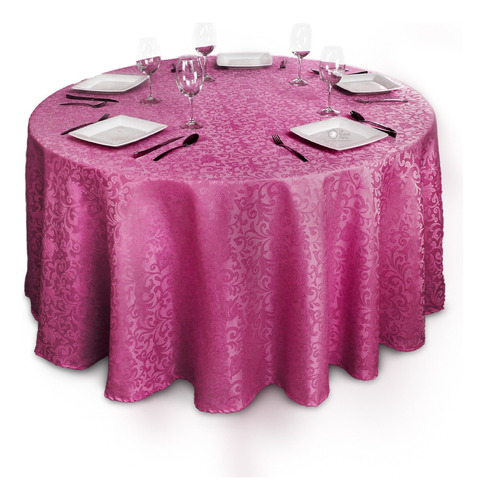 Mantel Imperial Y Redondo Fiestas Eventos 290cm Magenta 169