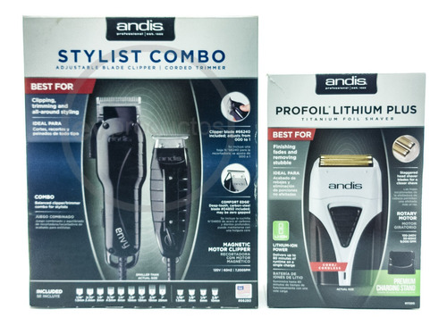 Andis Stylist Combo Envy, Gtx Y Shaver Profoil Plus