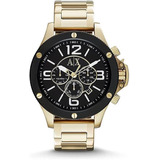 Reloj Armani Exchange Ax1511 Dorado Negro Original De Hombre