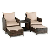 Conjunto De Muebles De Patio 5 Piezas Compatible Con Exterio