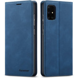 Dunda De Cuero Flip Cover Para Samsung Galaxy A51 - Azul