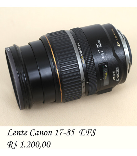 Lente Canon Efs 17-85 Com Filtro E Tampas