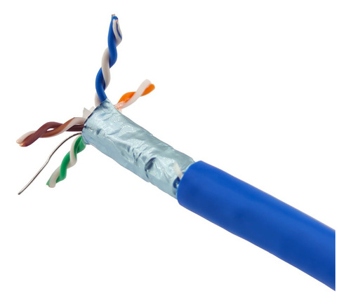 Cabo Rede Cat6 Blindado Stp Cca Azul - Deko 100m + 4 Rj45 Bl