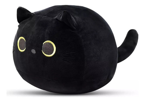 Peluche De Gato Negro De 40 Cm, Almohada Suave