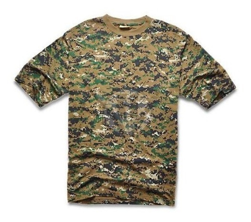 Remera Tactica Camuflada Marpat Digital Woodland Manga Corta