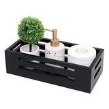 Caja De Decoración Negra Baño, Cesta Tanque De Inodor...