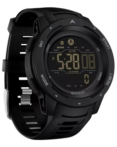 Relógio Digital Masculino 45mm Sanda Star 2145 Conta Passos