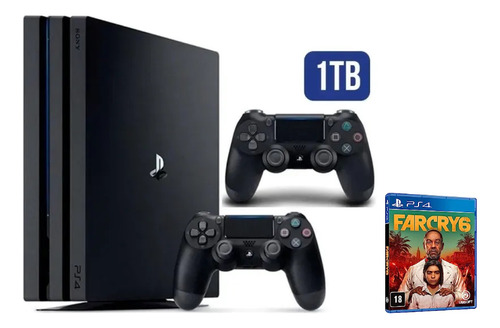 Playstation 4 Pro 1tb 2 Controle Jogo Far Cry 6 Midia Fisica