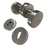 Manija Pomo Desplazado 50mm Acero Inox Plano Doble Balancin