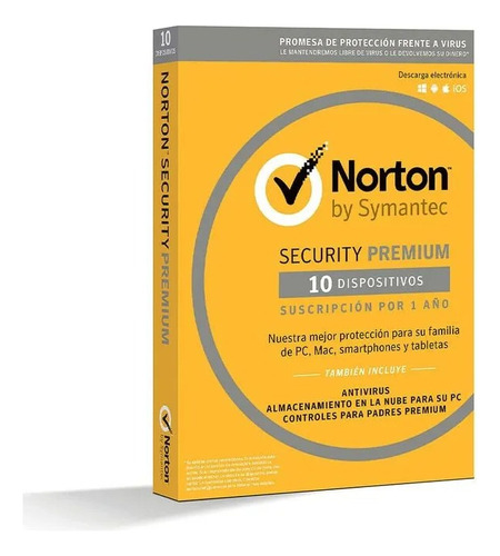 Norton Security Premium  10 Dispositivos  1 Año Suscripcion