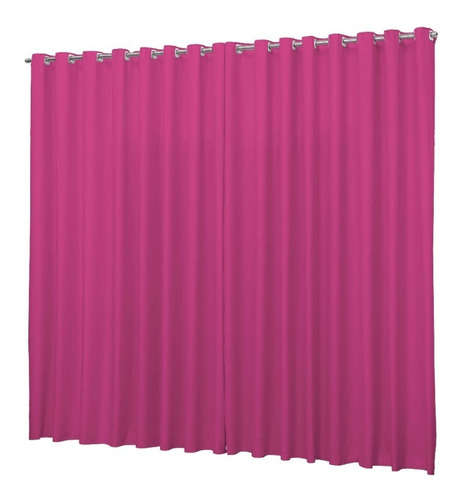 Cortina Roma 4,00x2,30 Com Ilhos Para Varão - Diversas Cores Cor Rosa-chiclete