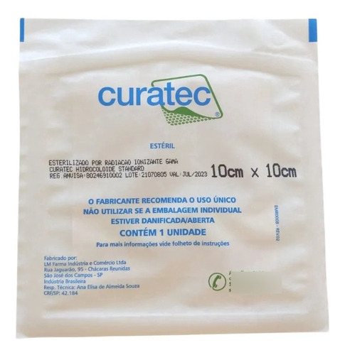 Curatec Hidrocolóide 10 X 10 Cm (extra Fino)-k361110 C/ 4 Un