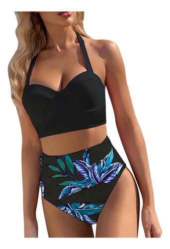 Conjunto De Ropa De Playa Con Estampado De Bikini De Dos Pie