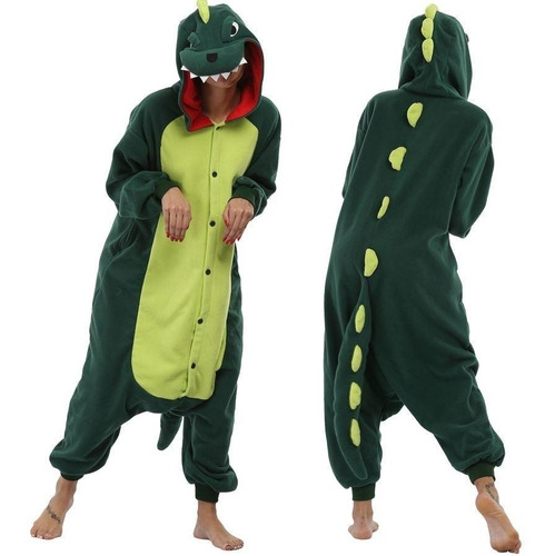 Pijama Entero Dinosaurio Verde Kawaii Adulto Polar