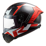 Capacete Ls2 Ff805 Thunder Carbon Racing 1 Vermelho/branco Cor Vermelho Tamanho Do Capacete 56