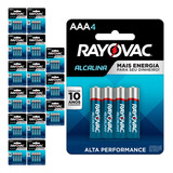 64 Pilhas Alcalinas Aaa 3a Palito Rayovac 16 Cart