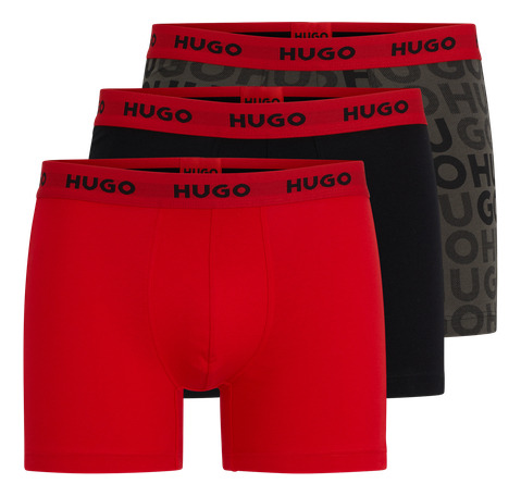 Paquete De Tres Boxers Hugo Para Hombre En Algodón Elástico