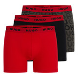 Paquete De Tres Boxers Hugo Para Hombre En Algodón Elástico