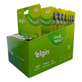 Caixa De Pilhas Alcalina Elgin Energy Aa 10 Cartelas Un 8 C/