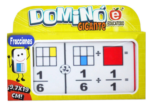 Juego De Mesa: Dominó Gigante De Fracciones División Cuadrad