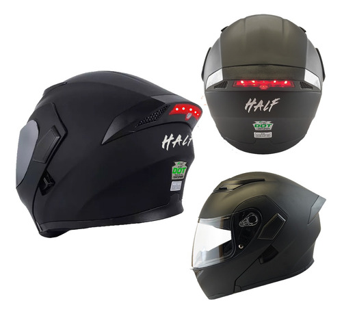 Casco Moto Deportivo Luz Led Stop Abatible Certificado K1