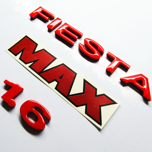 Emblemas Fiesta Max 1.6 Calcomanas Ford Carro Rojo Pega 3m Foto 4