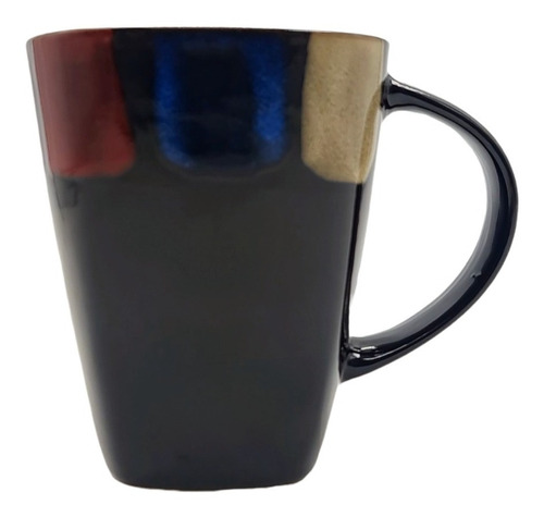 Tazon Taza Mug Cafe Te Loza 450ml Diseño Cuadro