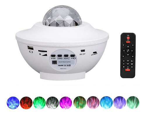 Proyector Estrellas Led Bluetooth Musica Lampara Dormitorio Color De La Estructura Blanco