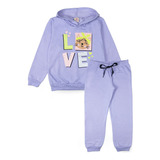 Conjunto Infantil Feminino Moletom Com Capuz Love Gatinha Li