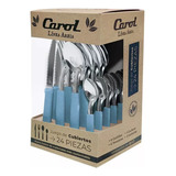 Set Cubiertos Carol X24 Tenedor Cuchillo Cuchara Cucharita 