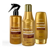 Kit Banho De Verniz Forever Liss Shampoo, Cond E Queratina
