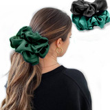 Moña Bamba Scrunchie Satén Grande Anti Friz X 2udx