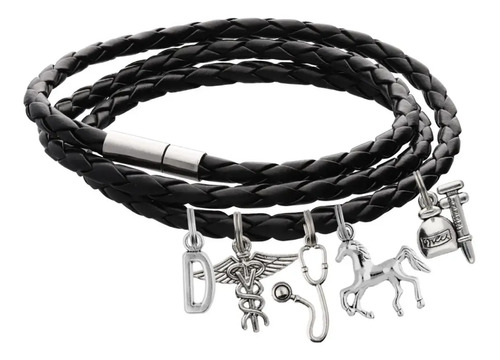Pulsera Veterinario Dije Estetoscopio Medicina Caballo Letra