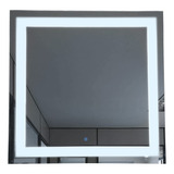 Espelho Quadrado Decorativo 80x80 Led Jateado Quarto Studio Decorativo 3 Cores De Led