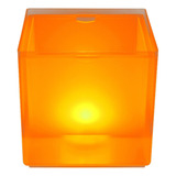 Cubo De Hielo Con Luz Led Amarilla, Enfriador Impermeable De