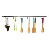 Kit Cocina 6 Ganchos S Dobles Con Barral 90 Cm 12 Utensilios