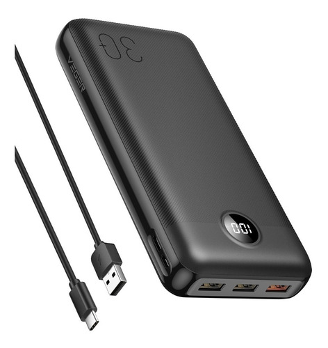 Power Bank 30000mah 20wcarga Rápida Tipo C Bidireccional Led